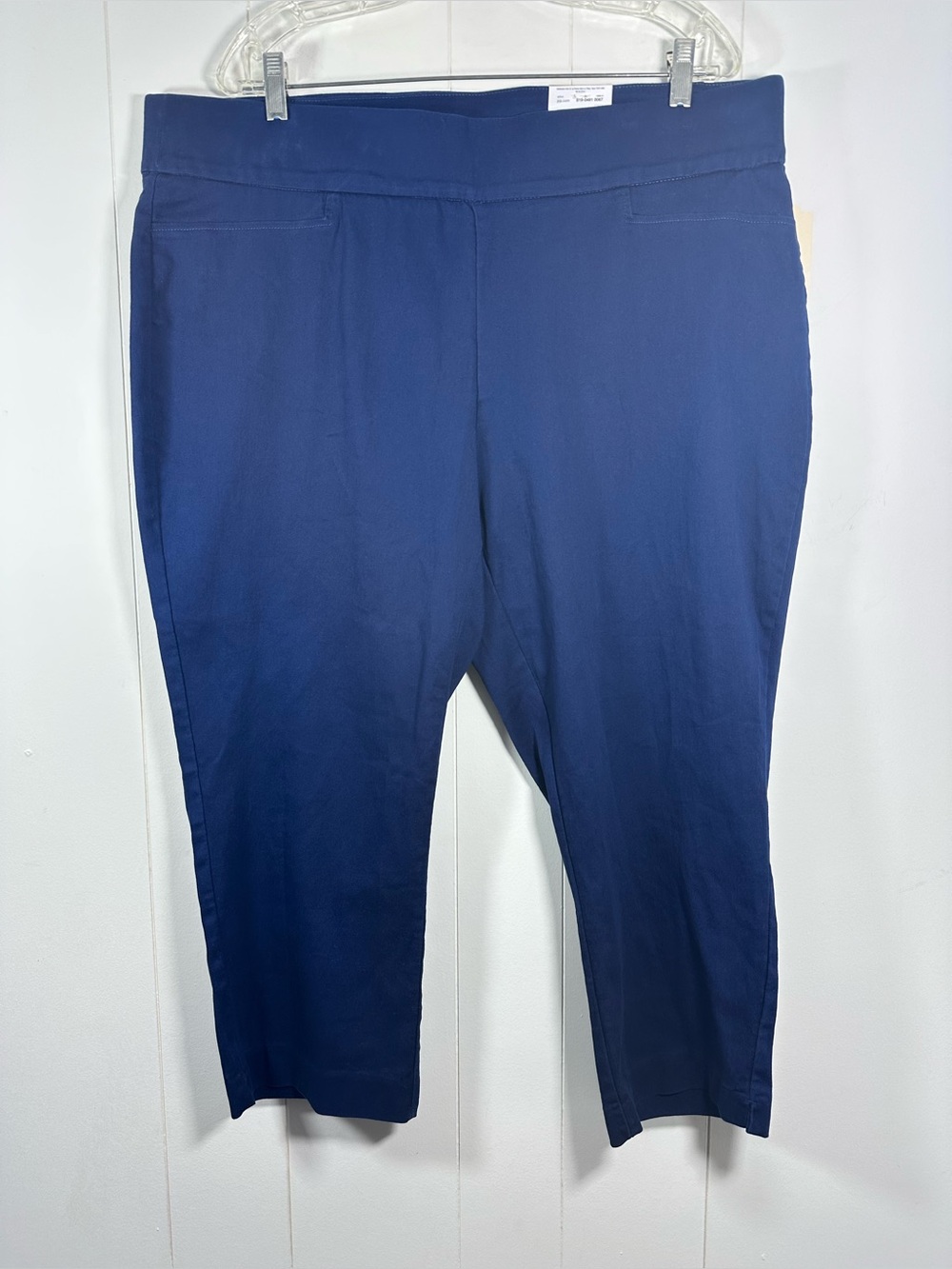 NEW St Johns Bay Blue Capri Pants Womens Sz 24W Secretly Slender Stretch Pull on